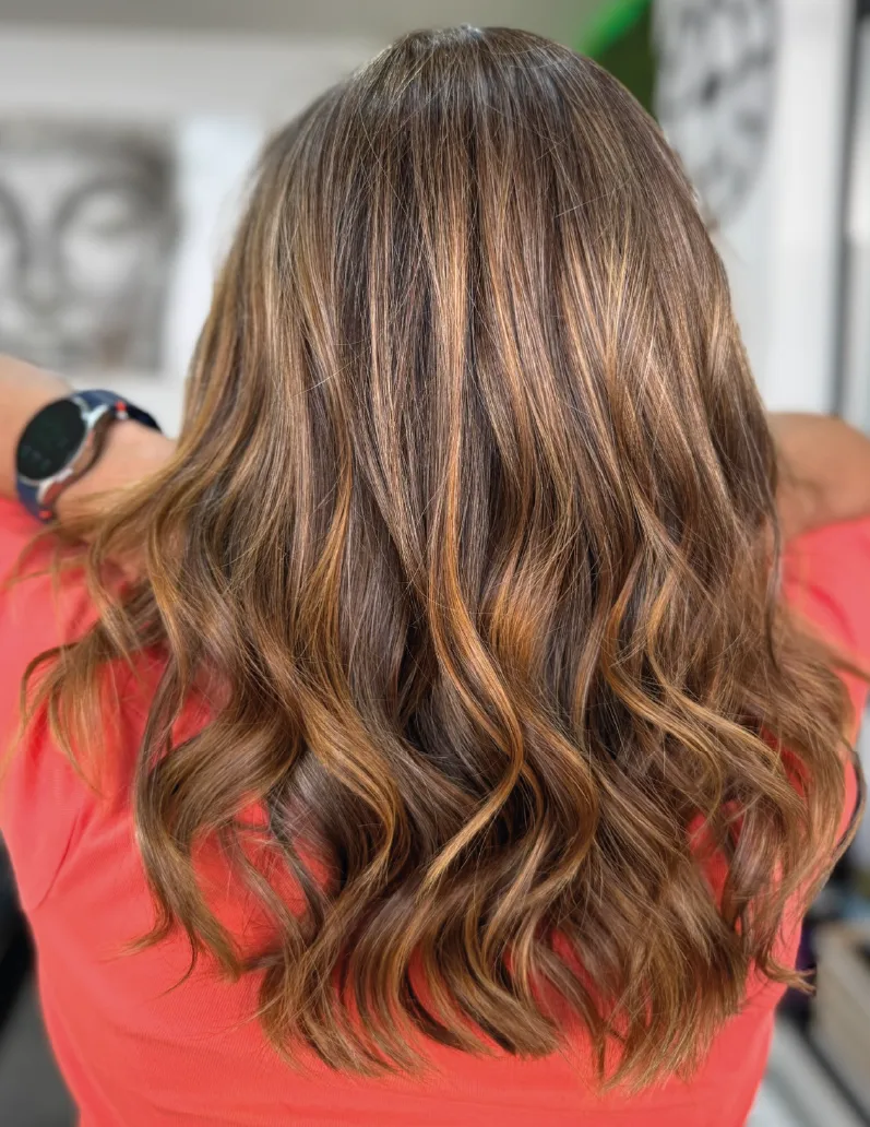 Après coloration Végétale et mèches